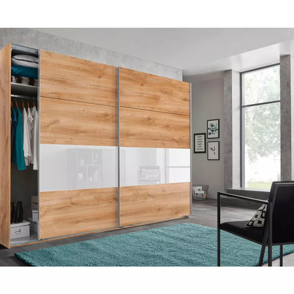 UNICORN Wardrobe sliding door cabinet modern oak black and white Width 270 cm Depth 64 cm Height 208 cm