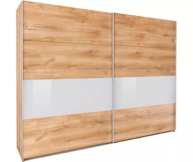 UNICORN Wardrobe sliding door cabinet modern oak black and white Width 270 cm Depth 64 cm Height 208 cm