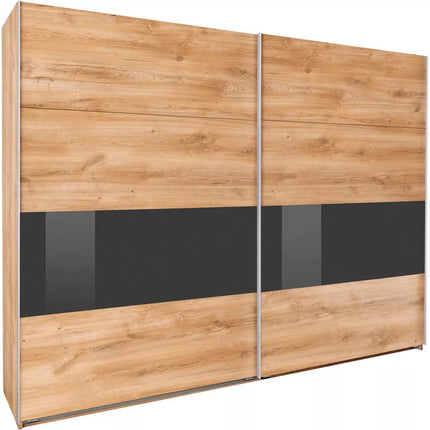 UNICORN Wardrobe sliding door cabinet modern oak black and white Width 270 cm Depth 64 cm Height 208 cm