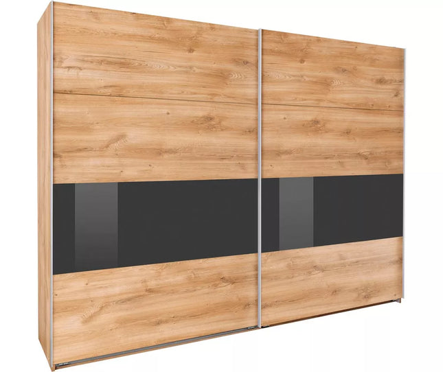 UNICORN Wardrobe sliding door cabinet modern oak black and white Width 270 cm Depth 64 cm Height 208 cm