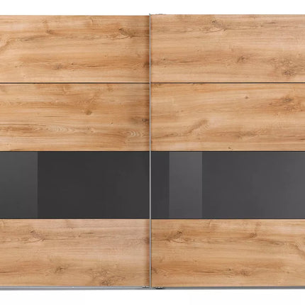 UNICORN Wardrobe sliding door cabinet modern oak black and white Width 270 cm Depth 64 cm Height 208 cm