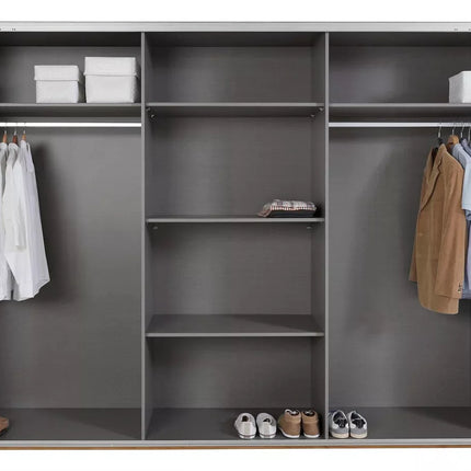 UNICORN Wardrobe sliding door cabinet modern oak black and white Width 270 cm Depth 64 cm Height 208 cm