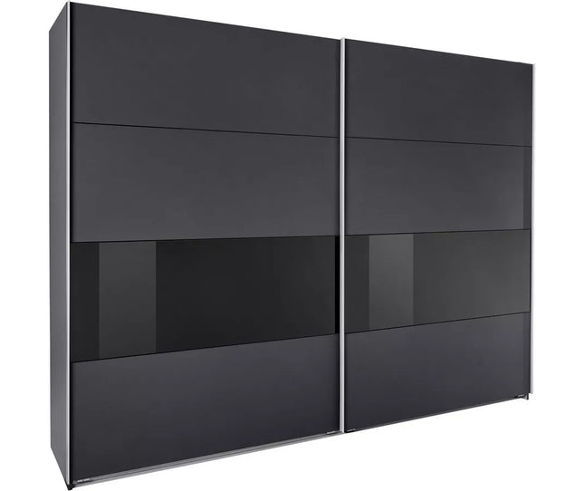UNICORN Wardrobe sliding door wardrobe modern black and white Width 270 cm Depth 64 cm Height 208 cm