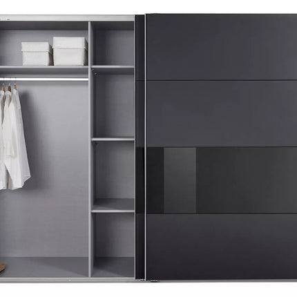 UNICORN Wardrobe sliding door wardrobe modern black and white Width 270 cm Depth 64 cm Height 208 cm