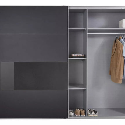 UNICORN Wardrobe sliding door wardrobe modern black and white Width 270 cm Depth 64 cm Height 208 cm