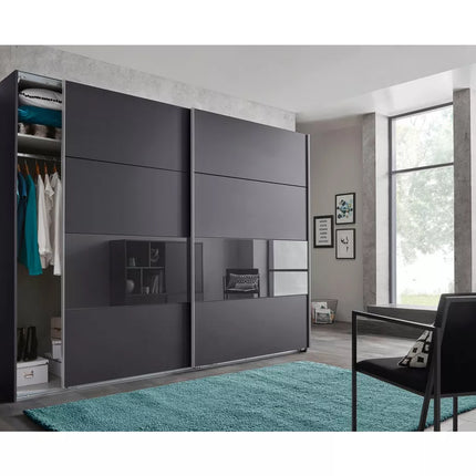 UNICORN Wardrobe sliding door wardrobe modern black and white Width 270 cm Depth 64 cm Height 208 cm