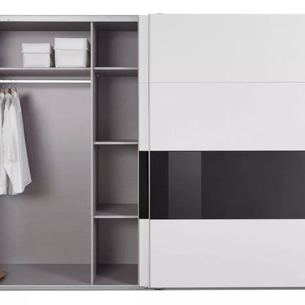 UNICORN Wardrobe sliding door wardrobe modern white black Width 270 cm Depth 64 cm Height 208 cm