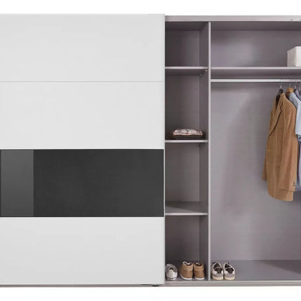 UNICORN Wardrobe sliding door wardrobe modern white black Width 270 cm Depth 64 cm Height 208 cm