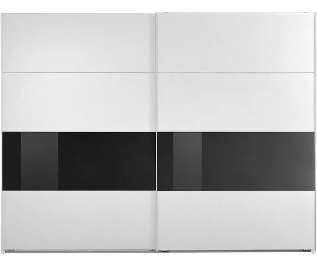 UNICORN Wardrobe sliding door wardrobe modern white black Width 270 cm Depth 64 cm Height 208 cm