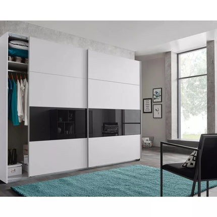 UNICORN Wardrobe sliding door wardrobe modern white black Width 270 cm Depth 64 cm Height 208 cm