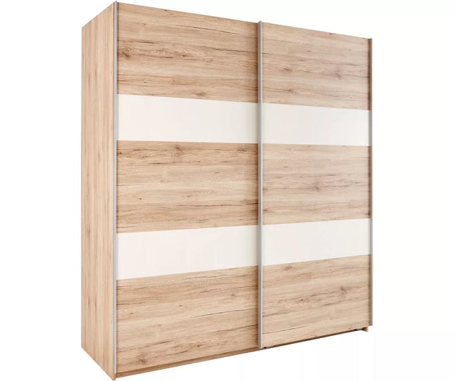 UNICORN Wardrobe sliding door wardrobe modern oak brown white gray black Width 180 cm Depth 64 cm Height 198 cm