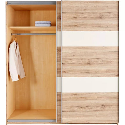 UNICORN Wardrobe sliding door wardrobe modern oak brown white gray black Width 180 cm Depth 64 cm Height 198 cm