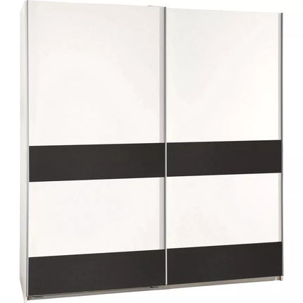 UNICORN Wardrobe sliding door wardrobe modern oak brown white gray black Width 180 cm Depth 64 cm Height 198 cm