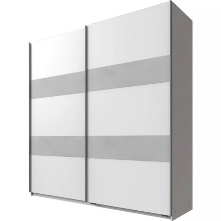 UNICORN Wardrobe sliding door wardrobe modern oak brown white gray black Width 180 cm Depth 64 cm Height 198 cm