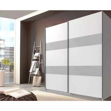 UNICORN Wardrobe sliding door wardrobe modern oak brown white gray black Width 180 cm Depth 64 cm Height 198 cm