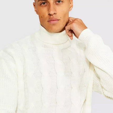 UNICORN Men's sweater with a ribbed collar white xs s m l xl