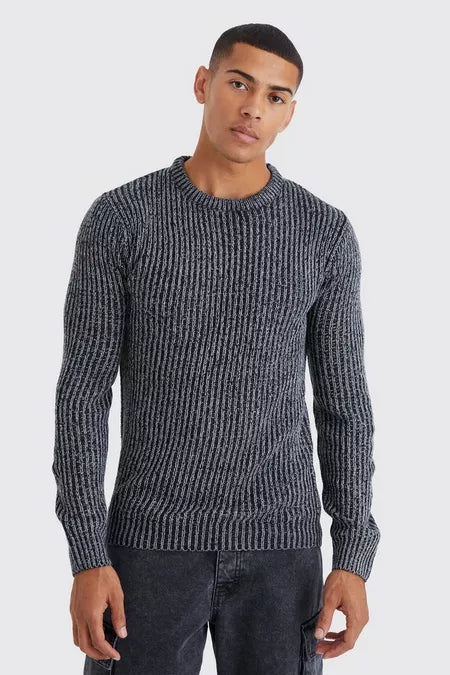 UNICORN Men's sweater ribbed dark gray s m l xl xxl