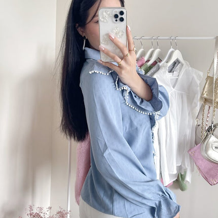 UNICORN Women's blouse green light blue s m l