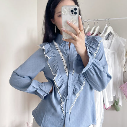 UNICORN Women's blouse green light blue s m l