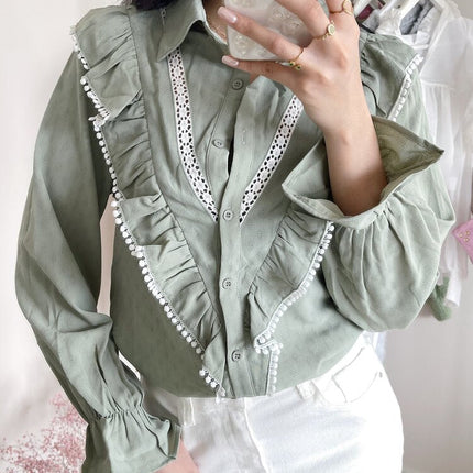 UNICORN Women's blouse green light blue s m l