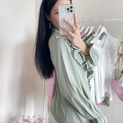 UNICORN Women's blouse green light blue s m l