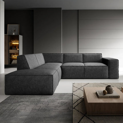 UNICORN Corner sofa 4-seater with chaise longue Faux leather black beige brown gray Width 261 cm Height 80 cm Depth 216 cm