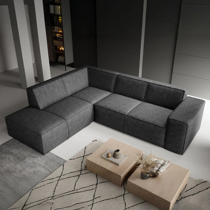 UNICORN Corner sofa 4-seater with chaise longue Faux leather beige brown gray black Width 261 cm Height 80 cm Depth 216 cm Seat height 45 cm Seat depth 60 cm