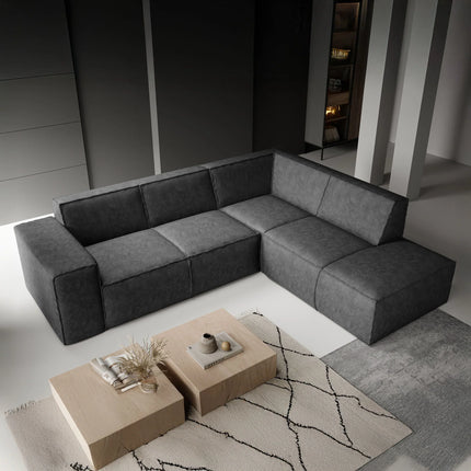 UNICORN Corner sofa 4-seater with chaise longue Faux leather black beige brown gray Width 261 cm Height 80 cm Depth 216 cm