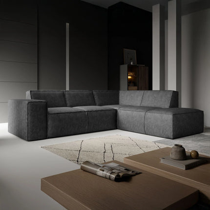 UNICORN Corner sofa 4-seater with chaise longue Faux leather cognac brown beige gray black Width 261 cm Height 80 cm Depth 216 cm Seat height 45 cm Seat depth 60 cm