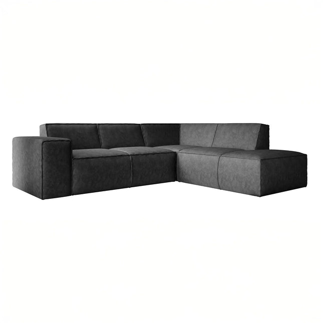 UNICORN 4-seater corner sofa with chaise longue, cognac faux leather black beige brown grey